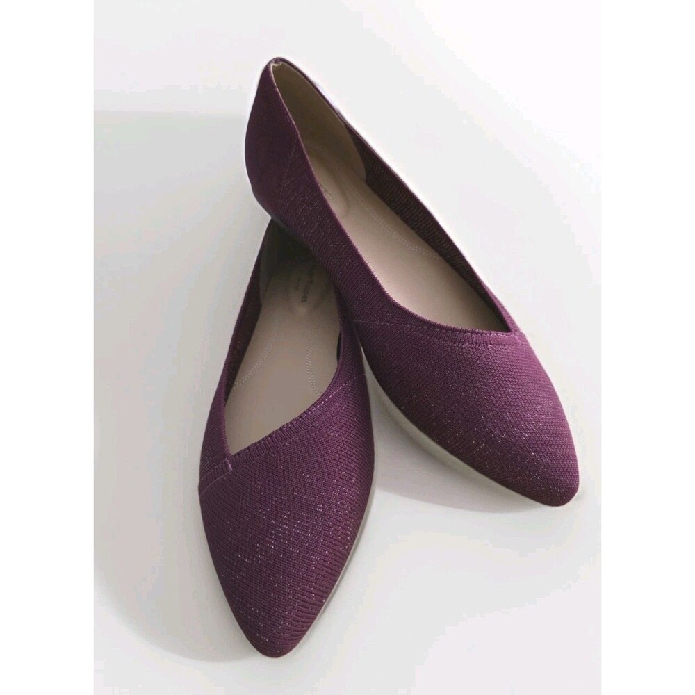 Hush Puppies Bounce Sadie Knit Ballet Flats Size 9 M Cranberry Sparkle SB13